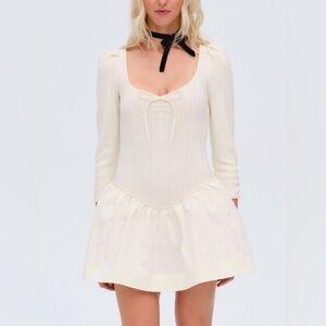 NWT For Love & Lemons Aliyah Pointelle Mini Dress